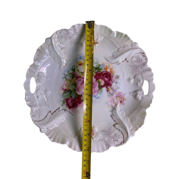 Vintage Gold Etched Rose Handled Celery Dish Plate Bowl Serving Platter -Germany - Picture 8 of 14